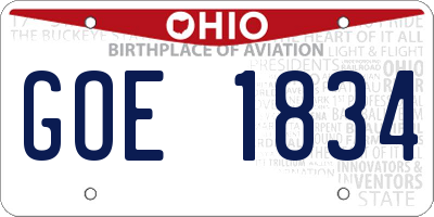 OH license plate GOE1834