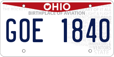 OH license plate GOE1840