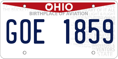 OH license plate GOE1859