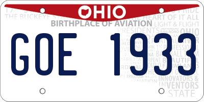 OH license plate GOE1933