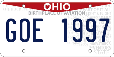 OH license plate GOE1997
