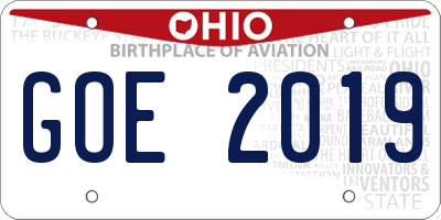 OH license plate GOE2019
