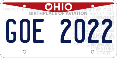 OH license plate GOE2022