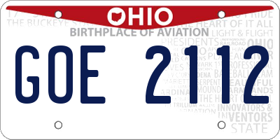 OH license plate GOE2112