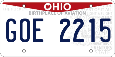 OH license plate GOE2215