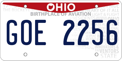 OH license plate GOE2256