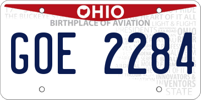 OH license plate GOE2284