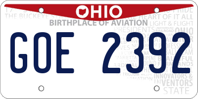 OH license plate GOE2392