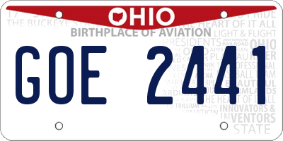 OH license plate GOE2441