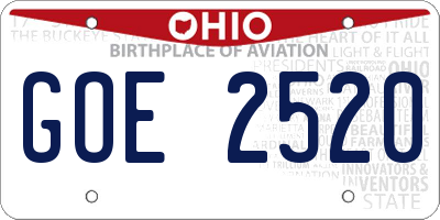 OH license plate GOE2520