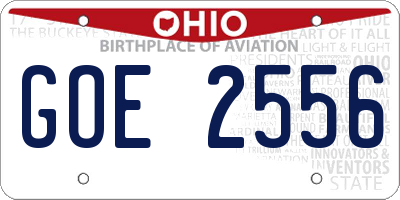 OH license plate GOE2556