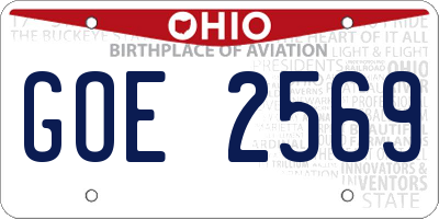 OH license plate GOE2569