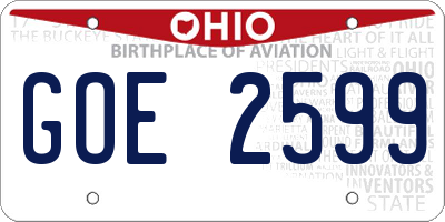 OH license plate GOE2599