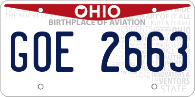 OH license plate GOE2663