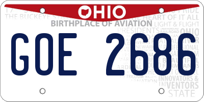 OH license plate GOE2686
