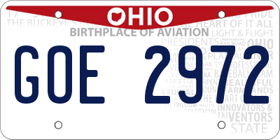 OH license plate GOE2972