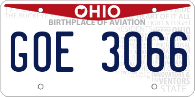 OH license plate GOE3066