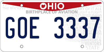 OH license plate GOE3337
