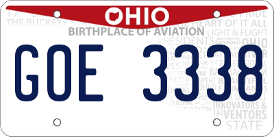 OH license plate GOE3338