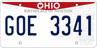 OH license plate GOE3341