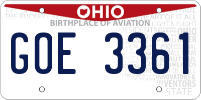 OH license plate GOE3361