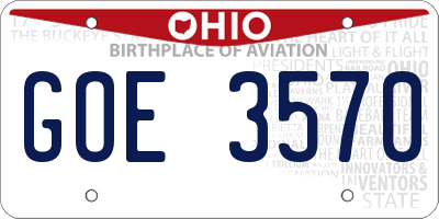 OH license plate GOE3570