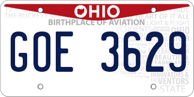 OH license plate GOE3629