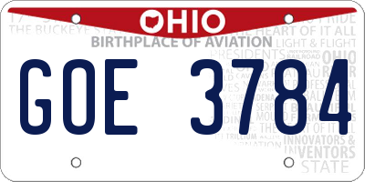 OH license plate GOE3784
