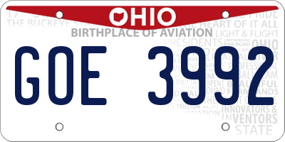 OH license plate GOE3992