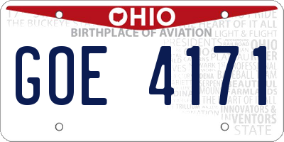 OH license plate GOE4171