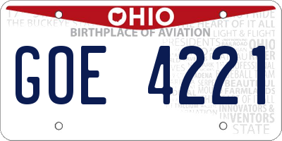 OH license plate GOE4221