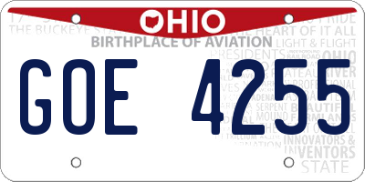 OH license plate GOE4255