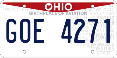 OH license plate GOE4271