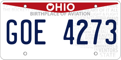 OH license plate GOE4273