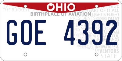 OH license plate GOE4392
