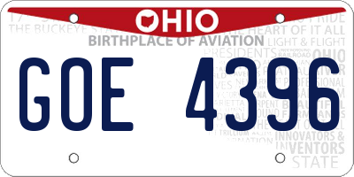 OH license plate GOE4396