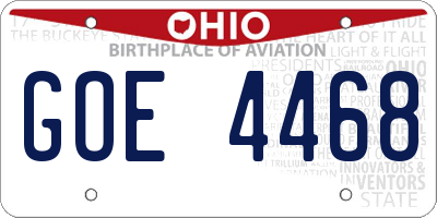 OH license plate GOE4468