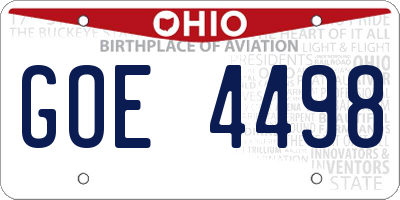OH license plate GOE4498