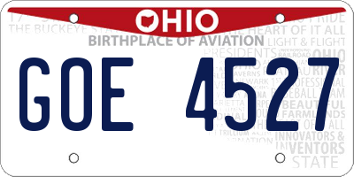 OH license plate GOE4527