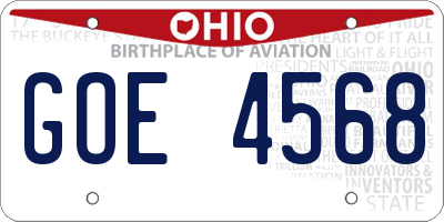 OH license plate GOE4568