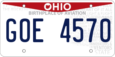 OH license plate GOE4570