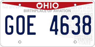 OH license plate GOE4638