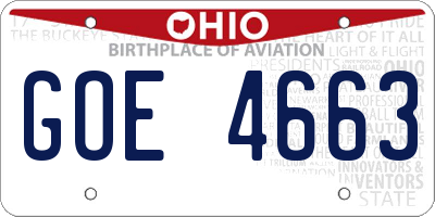 OH license plate GOE4663