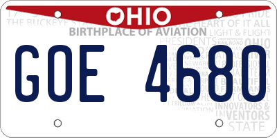 OH license plate GOE4680