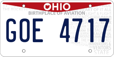 OH license plate GOE4717