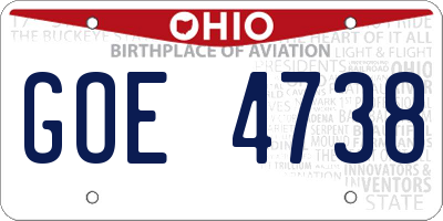 OH license plate GOE4738