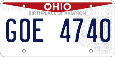 OH license plate GOE4740