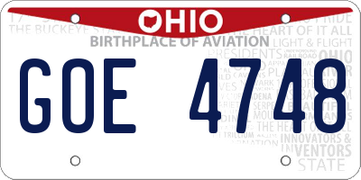 OH license plate GOE4748