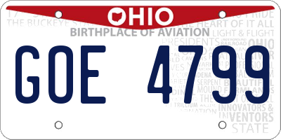 OH license plate GOE4799