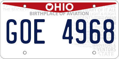 OH license plate GOE4968